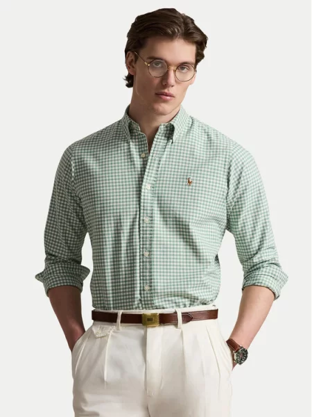 Polo Ralph Lauren Риза Светлозелен Custom Fit