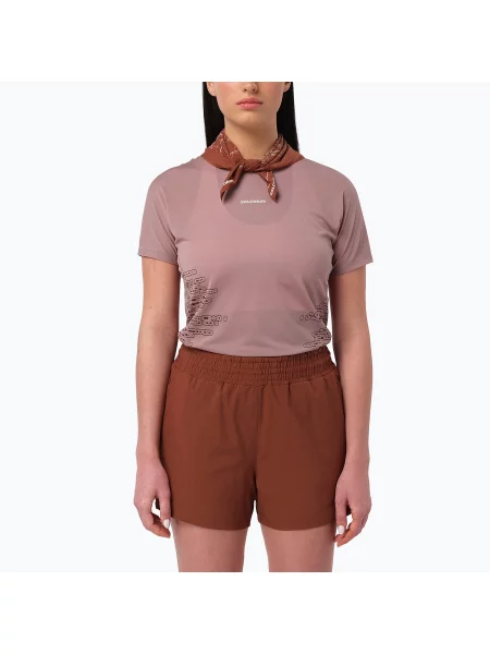 Tricou de alergare pentru femei Salomon Sense Aero GFX Tee SS antler/chocolate fondant