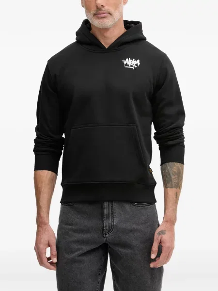 Hanorac cu glugă Alpha Industries negru