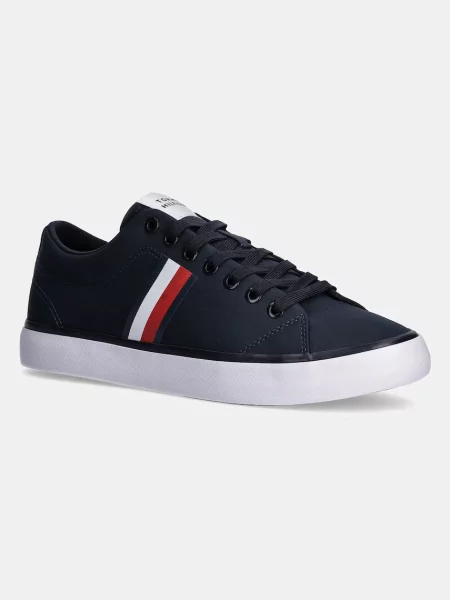 Ниски кецове Tommy Hilfiger TH HI VULC LOW CORE STRIPES MESH тъмносиньо