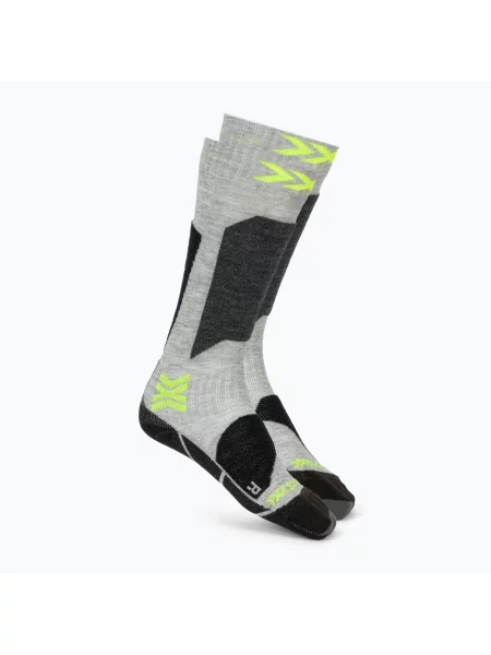 Детски скиорски чорапи X-Socks Ski Discover Otc rhino grey/canary сиво