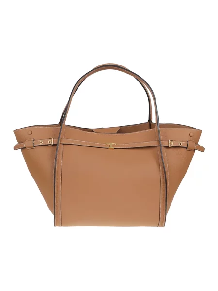 Shopperka Tod's skórzana brązowa