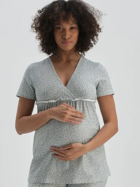 Top Dagi cu decolteu în V gri