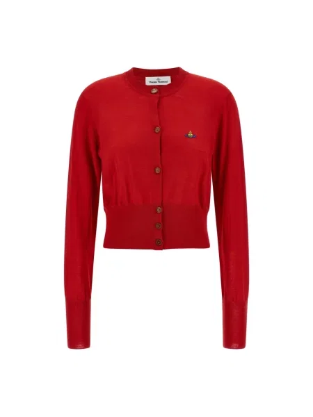 Kardigan Vivienne Westwood wełniany o krotszym kroju czerwony