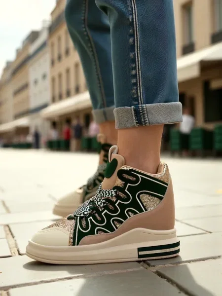 Teniși Resti cu pană verde