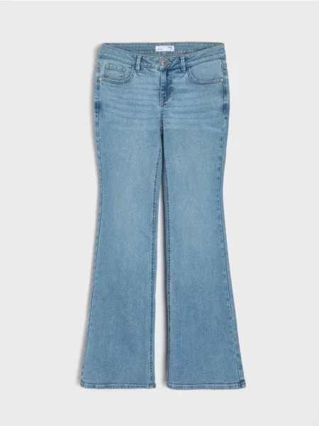 Розкльошені джинси із середньою талією синій