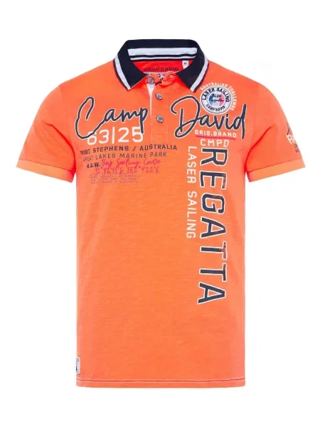 CAMP DAVID Majica Laser Sailing temno modra / mandarina / živo rdeča bela