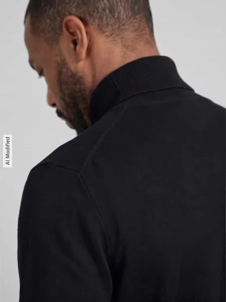 Sweter z golfem o kroju regular fit z mieszanki model WYLER' Only & Sons czarny