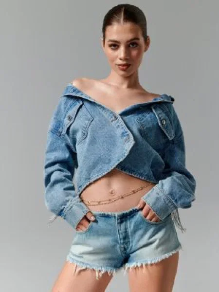 Sinsay Džínové kraťasy Modrá