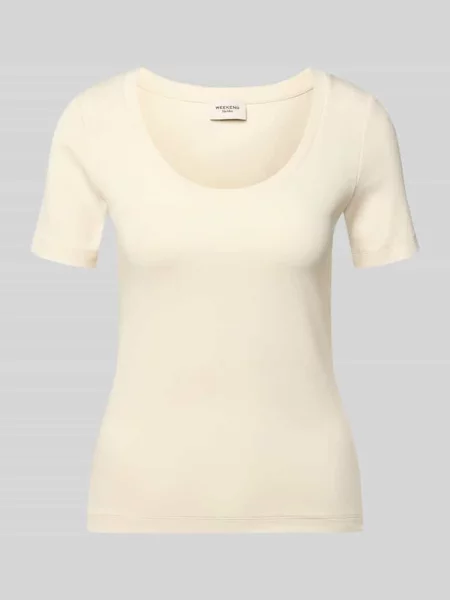 Męski t-shirt o kroju regular fit z mieszanki bawełny model WKDMULTIJ' Weekend Max Mara biała