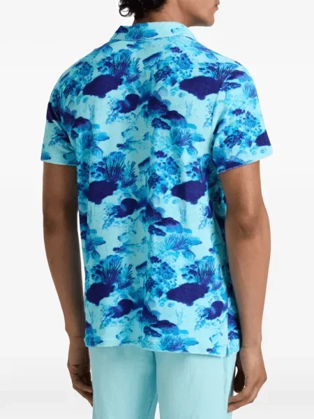 Tricou polo Vilebrequin din material terry albastru