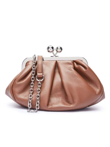 Weekend MaxMara De piele geantă pe umăr PRATI Pasticcino maro