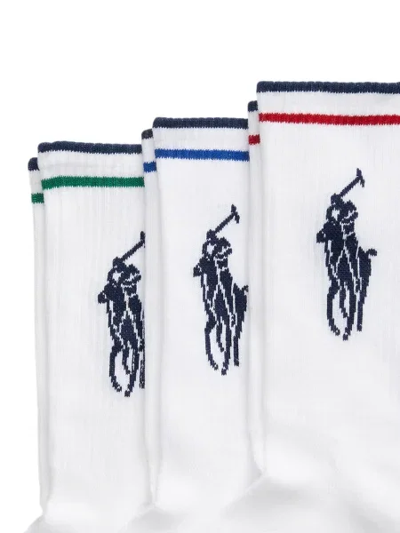 Ριγέ δερμάτινος κάλτσες Polo Ralph Lauren με κορδόνι μαύρο