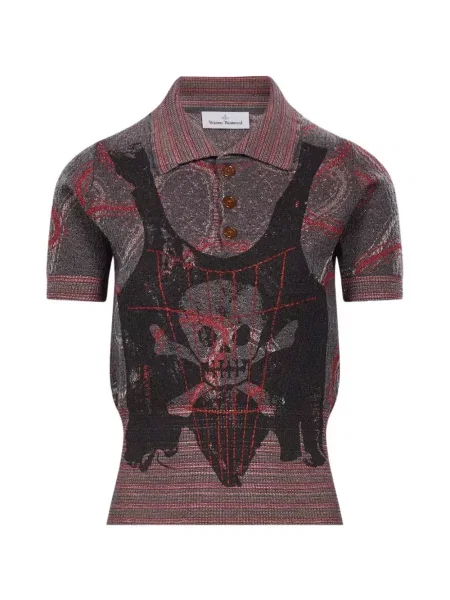 Tricou polo Vivienne Westwood tricotate cu imagine gri