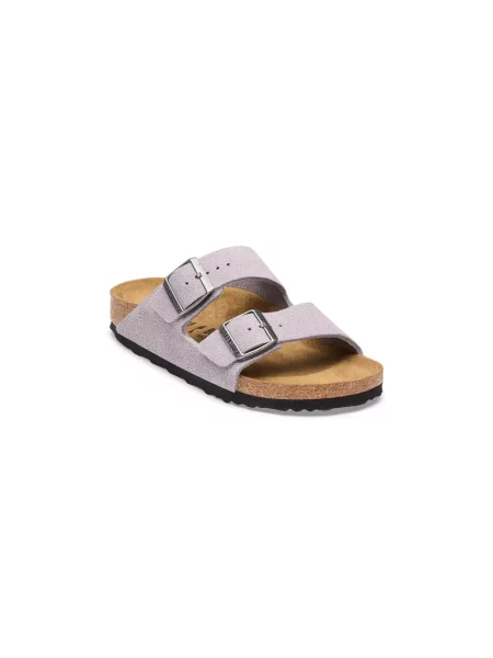 Klapki Birkenstock zamszowe szare