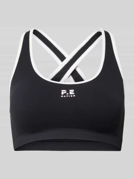 Biustonosz sportowy z nadruk z logo model ADAPTION SEAMLESS' P.e Nation czarny