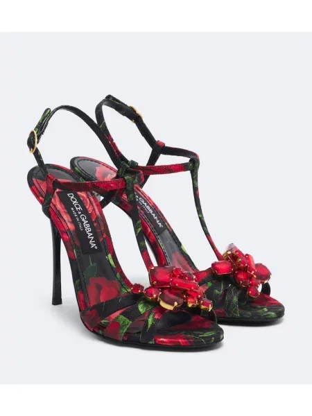 Sandale Dolce&gabbana cu model floral roșu