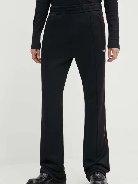 Спортен панталон Diesel P-ZAMPER-D с изчистен дизайн черно