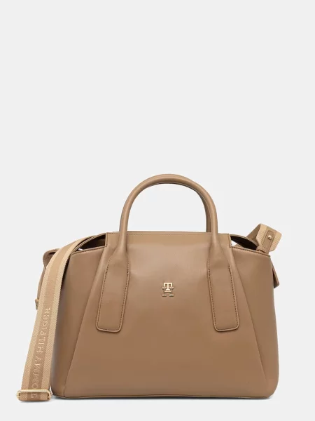 Tommy Hilfiger Torebka Essential Satchel Kobiety Sztuczna skóra brązowy jednolity ONE SIZE beżowa