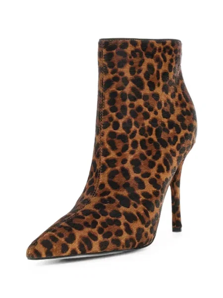 Cizme scurte Guess cu imagine cu model leopard maro