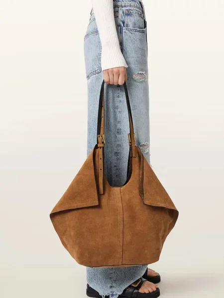Замшевая сумка шоппер Allsaints