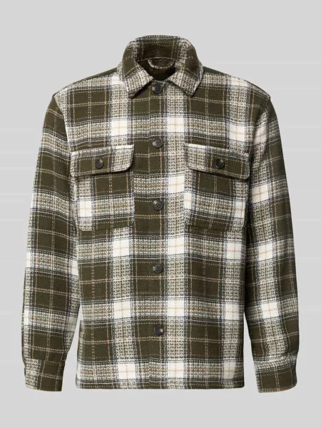 Kurtka koszulowa o kroju regular fit z na piersi model REGENT' Jack & Jones oliwkowa