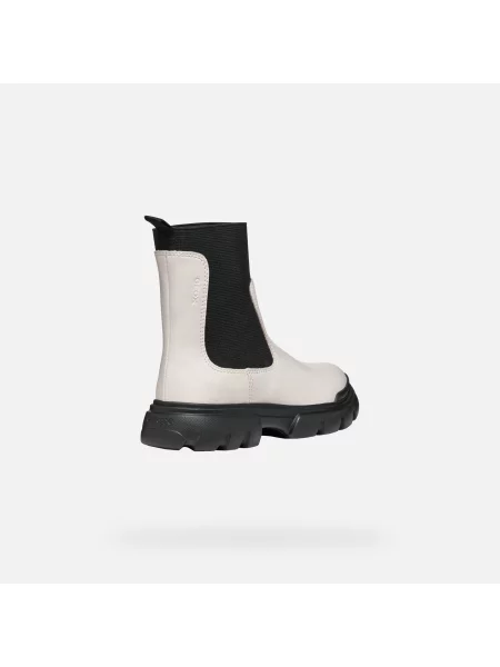 Geox Cizme J Junette Girl M Écru negru