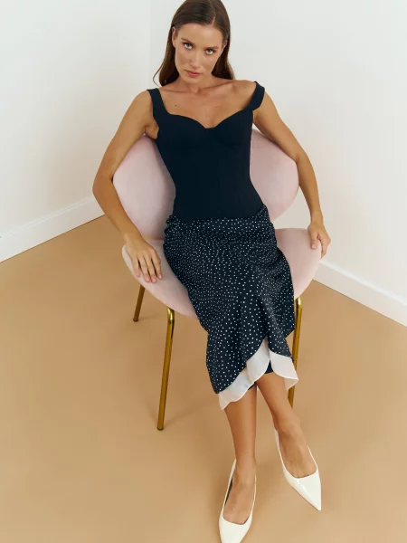 Спідниця міді Gepur білий/чорний біла