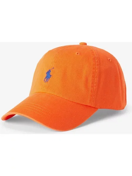 Czapka z daszkiem Ralph Lauren Classic Sport pomarańczowa niebieska