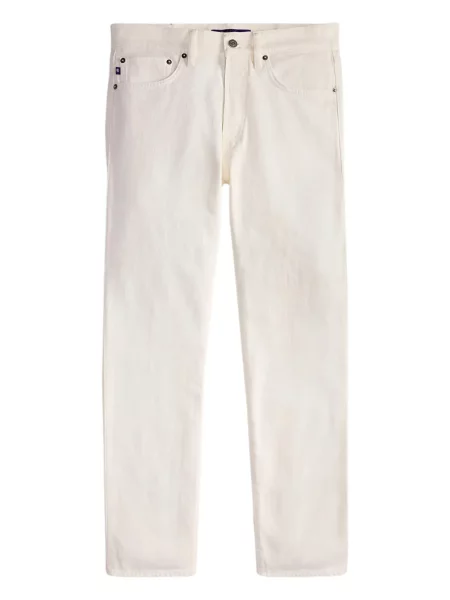 Blugi Ralph Lauren Purple Label cu 5 buzunare alb
