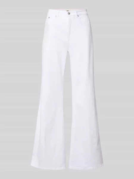 Jeansy o rozkloszowany krój w 5 kieszeni Mac białe