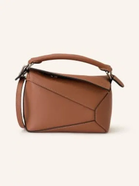 Loewe Kabelka Puzzle Edge Mini koňaková