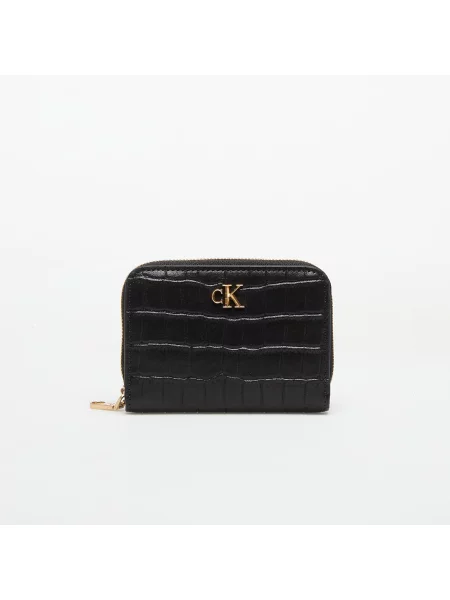 Portofel Calvin Klein Ck Croc Medium Flap Zip Around negru