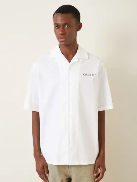 Off-White Resortová Košile Comfort Fit / černá bílá