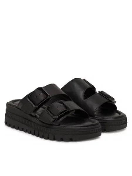 Boty Tamaris pantofle black leather černé