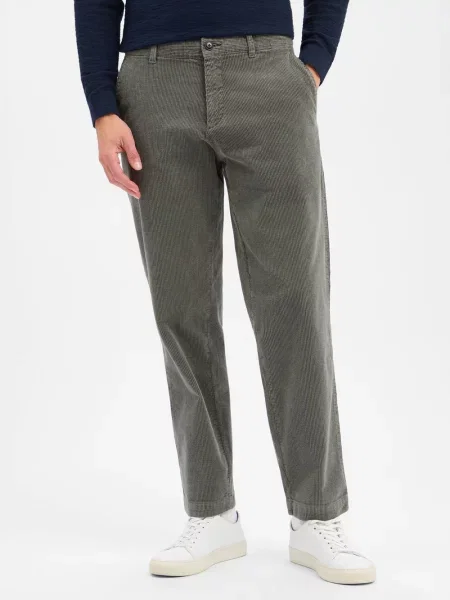 Chinosy o kroju tapered fit z mieszanki bawełny Boss Orange zielone
