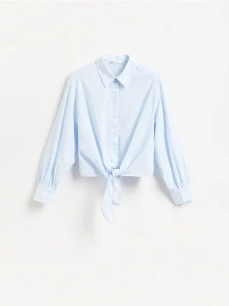 Reserved Tricou cu fundă albastru-pal albastru