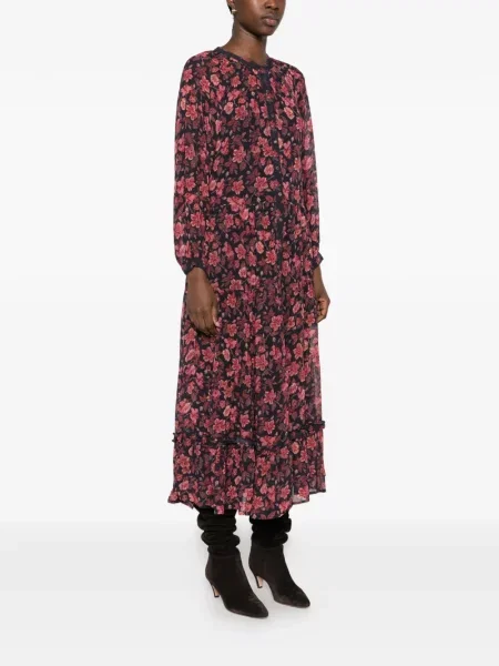 Rochie maxi Maison Hotel cu model floral cu imagine roz