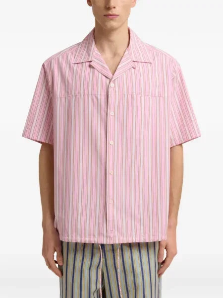 Pruhovaná stahovací šňůrka košile Marni růžová