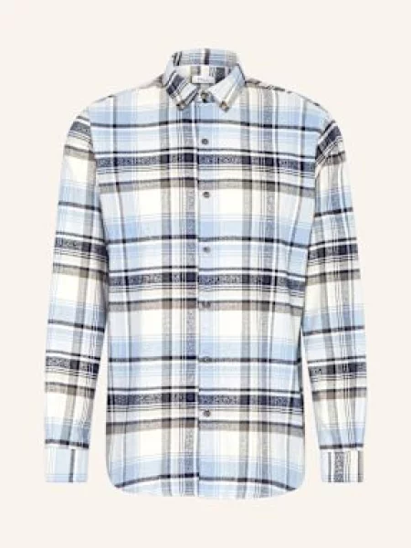 Paul Flanelová Košile Odin Comfort Fit tmavě modrá/ krémová šedá