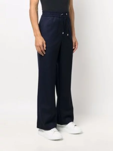Keprové široké kalhoty Balmain modré
