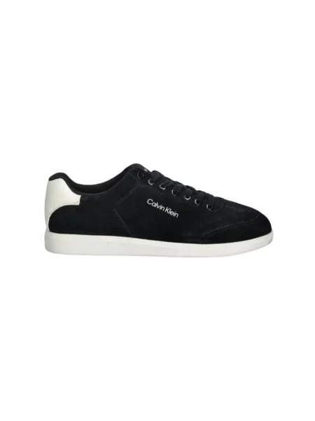 Sneakersy skórzane z napisem z logo Ck Calvin Klein czarne