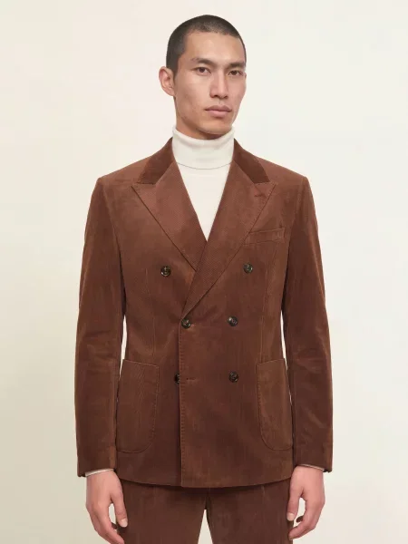 Paul Marynarka Z Sztruksu O Kroju Slim Fit braun