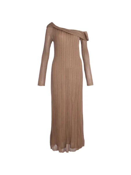 Rochie maxi Significant Other lungă de costum maro