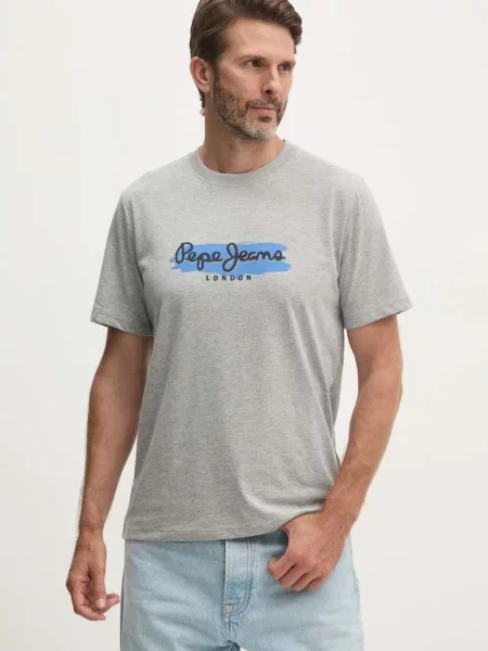 Тениска Pepe Jeans ARSHAM с принт сиво