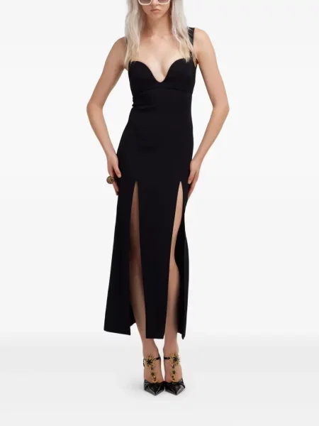 Rochie midi Roberto Cavalli din jerseu negru