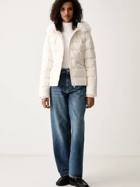 Tommy Jeans péřová bunda béžová