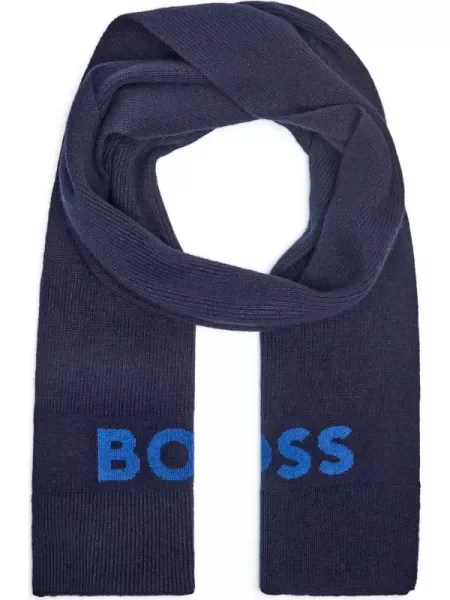 BOSS BLACK Șal Elio cu adaos de lână și cașmir negru