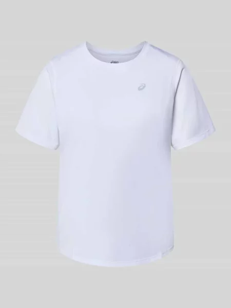 T-shirt z okrągłym dekoltem i nadrukiem z logo Asics biała