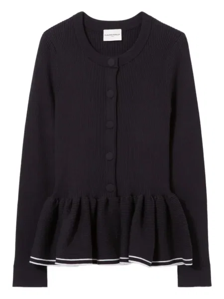 Cu peplum cardigan Claudie Pierlot tricotate albastru